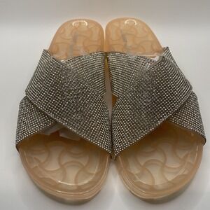 Lauren Larriane Sparkly Jelly Slides Size L Vacation Travel